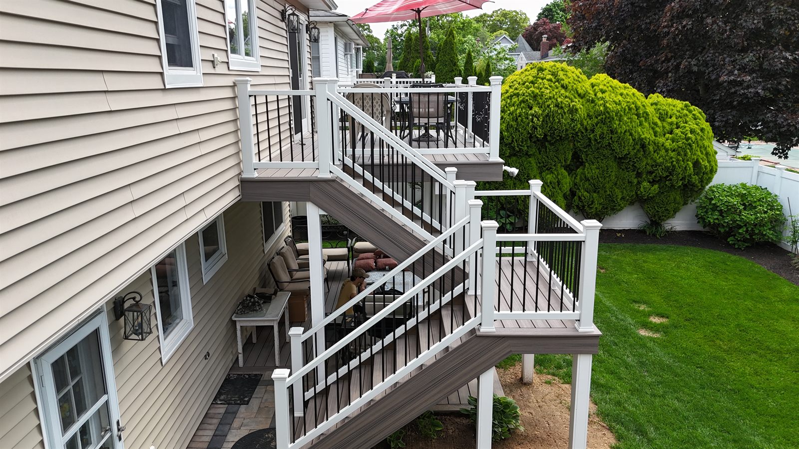 Custom deck built by Level Line in Wantagh, NY, view 1